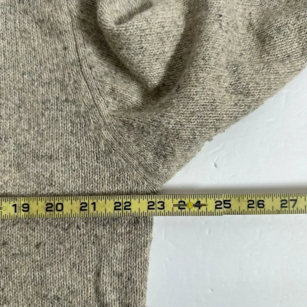 Woolrich Casual Sweater Womens XL Beige Heather Mock Neck 1/4 Zip Long Sleeve‎
